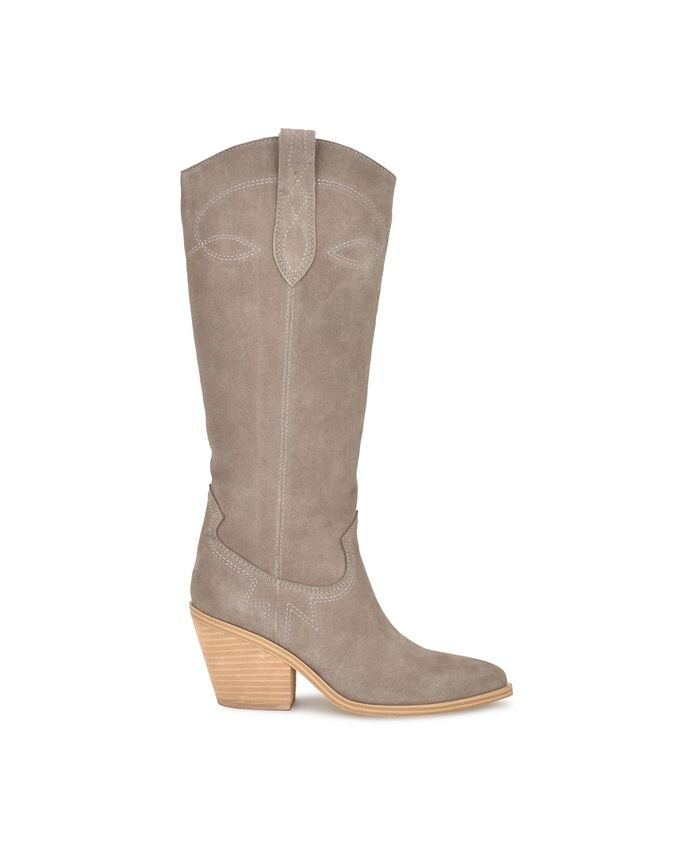 Женские ковбойские сапоги на массивном каблуке Nine West, серый — фото 2