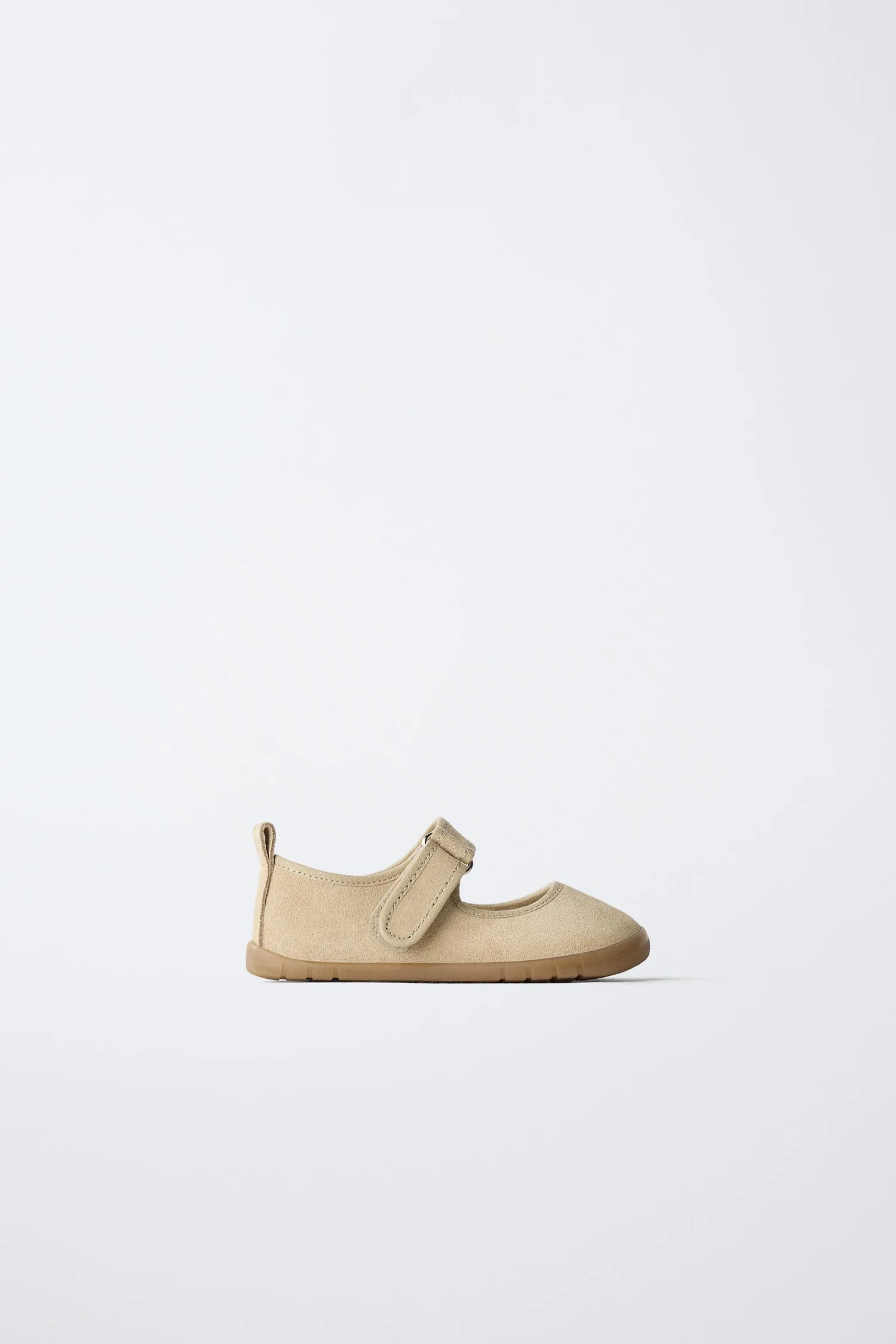 Кожаные балетки для ходьбы босыми Zara, песочно-коричневый