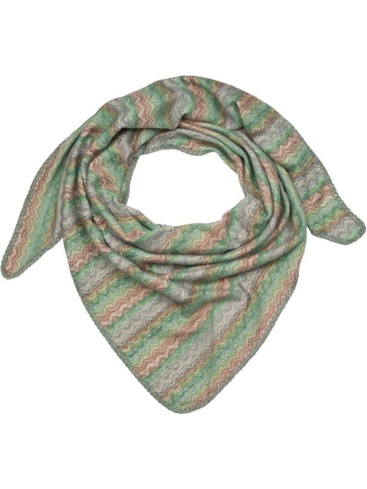 

Треугольный шарф с зигзагообразным узором в зелено-лаймово-коричневом цвете. styleBREAKER