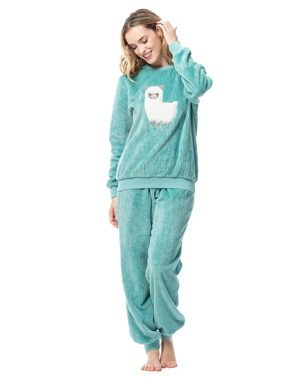 

Женская пижама с животным принтом и пушистым элементом Señoretta, бирюзовый