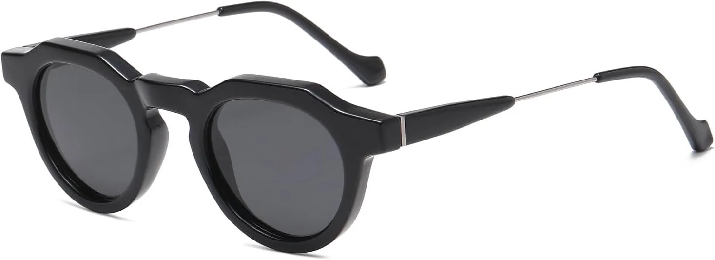 

Классические круглые поляризованные солнцезащитные очки для мужчин и женщин в стиле ретро с защитой UV400, для вождения, рыбалки и гольфа 2020 VentiVenti, Black/Smoke