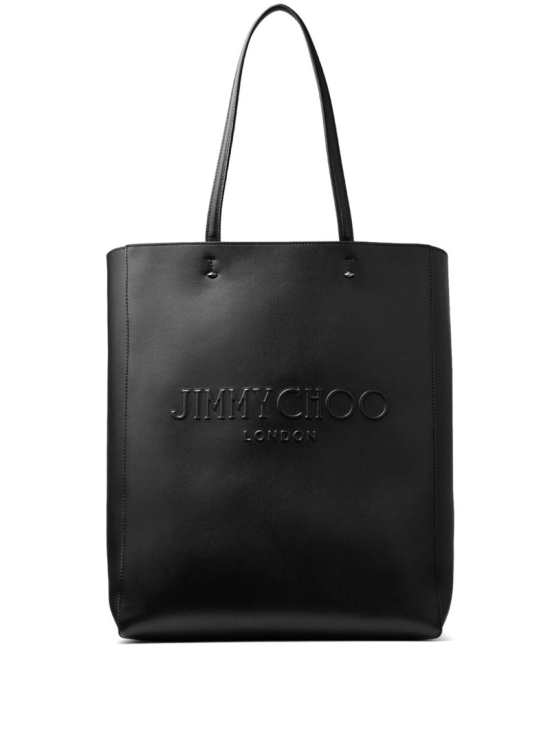 

Кожаная сумка-тоут с тисненым логотипом Jimmy Choo, черный