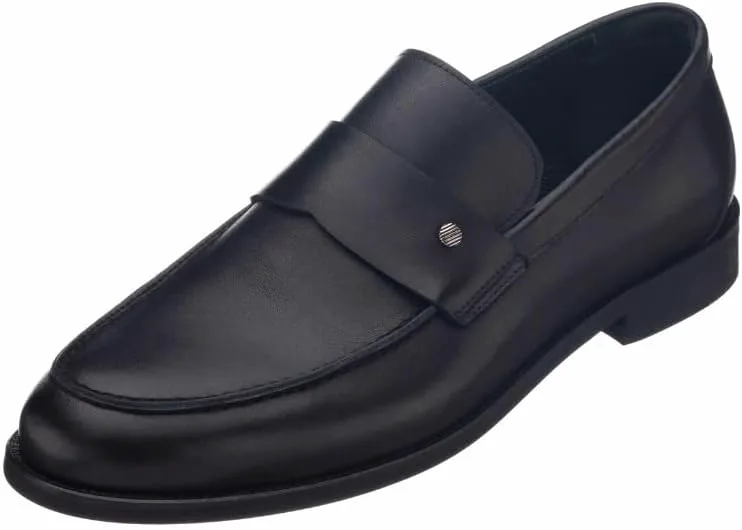 

Мужские большие лоферы DALGALA из черной кожи теленка с анилиновой отделкой, ручной работы, деловые туфли без шнурков, черный