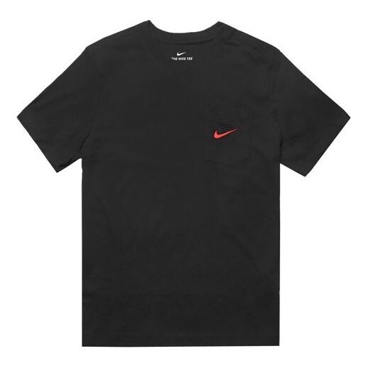 

Футболка с логотипом pocket air однотонные с коротким рукавом Nike, черный