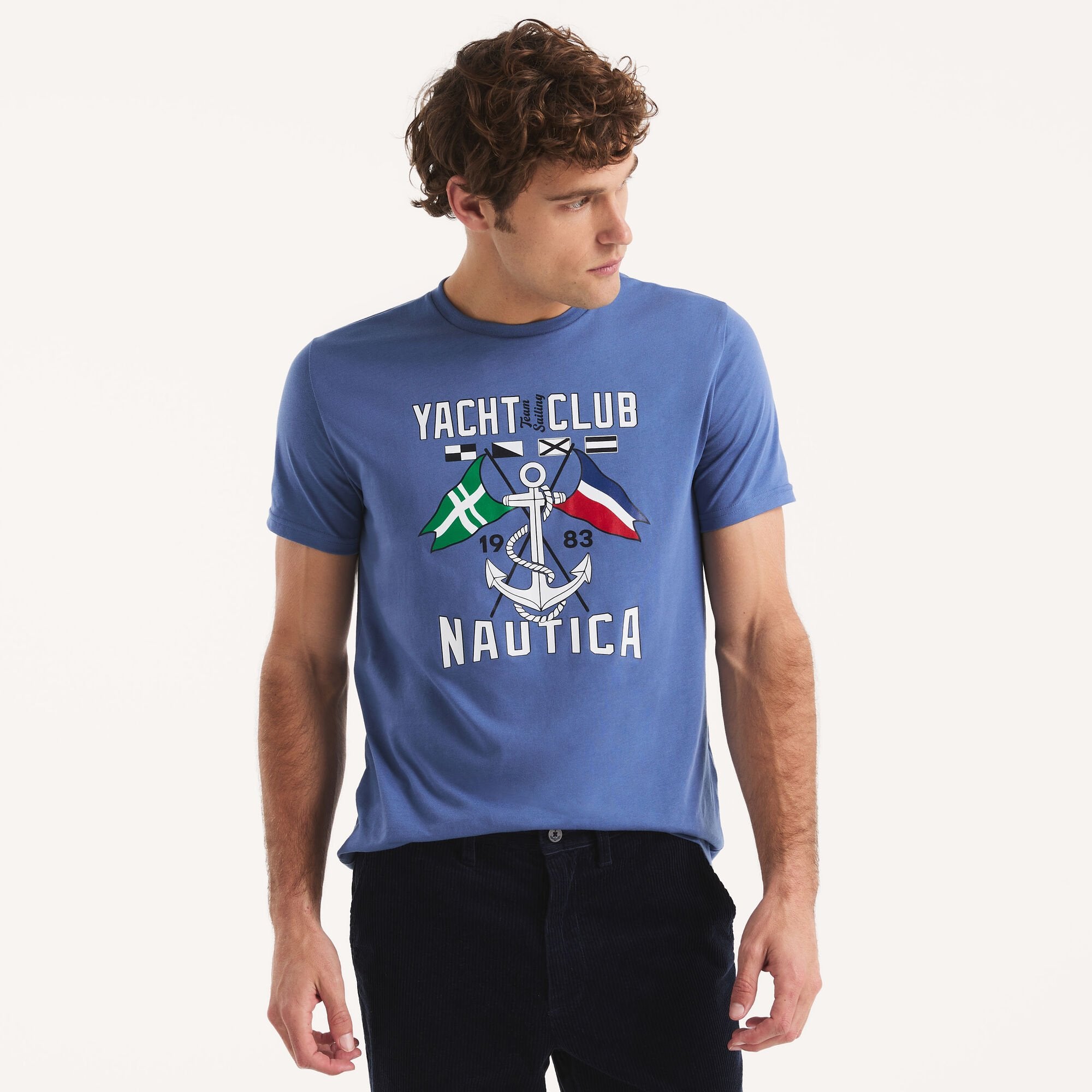 

Футболка с рисунком яхт-клуба Nautica Mens, цвет moonlight blue