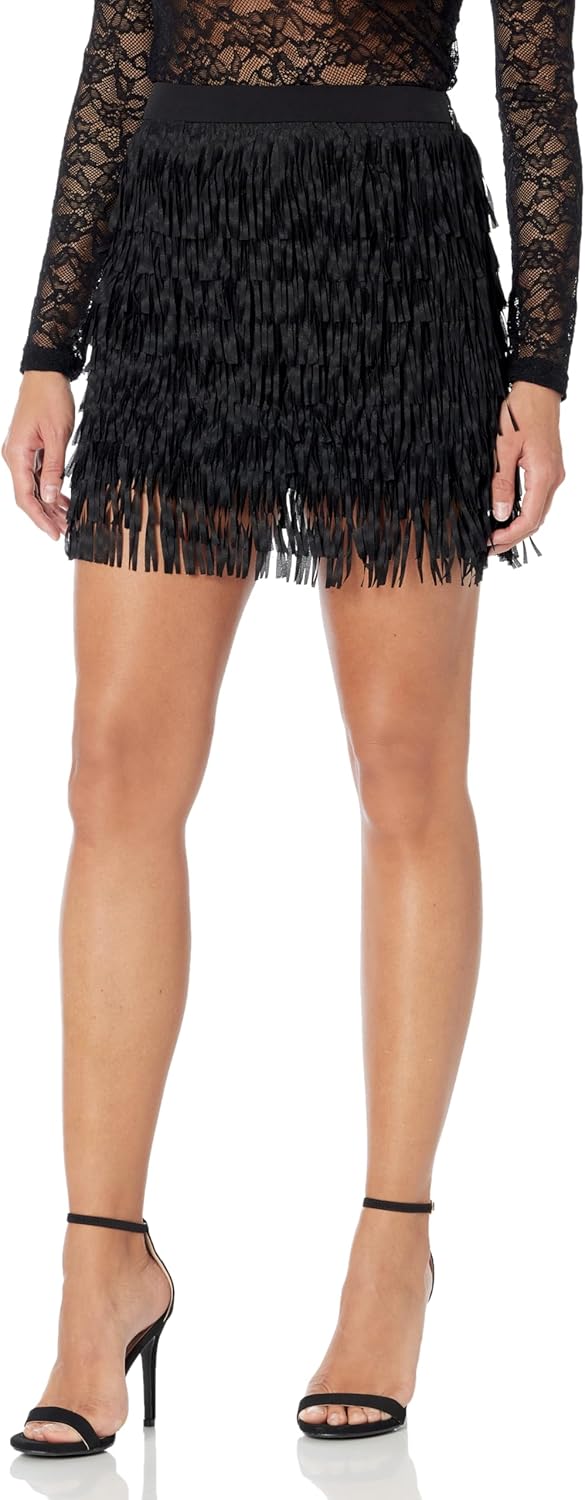 

Юбка с бахромой Yuzi для женщин GUESS, Jet Black