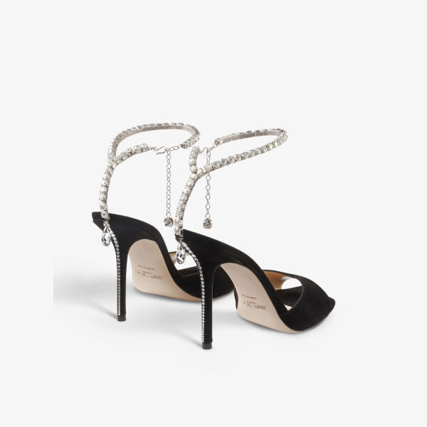 Замшевые туфли Saeda, украшенные кристаллами Jimmy Choo, черный — фото 4