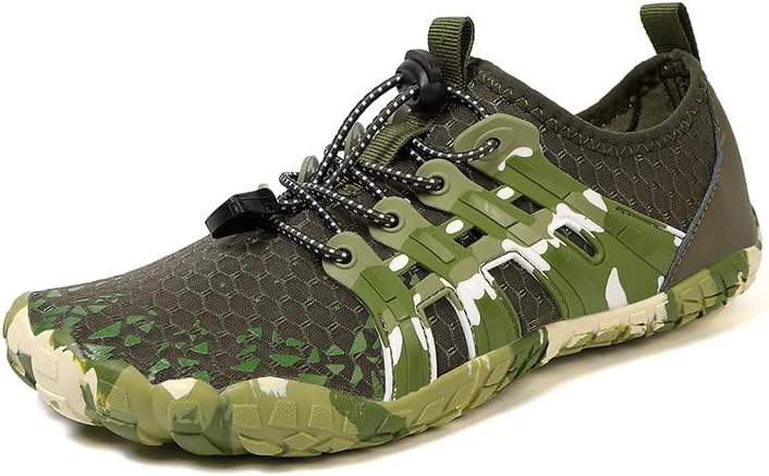 

Мужские водные кроссовки из быстросохнущей сетчатой ткани с дренажной подошвой и шнуровкой для пляжа Zhogize, зеленый