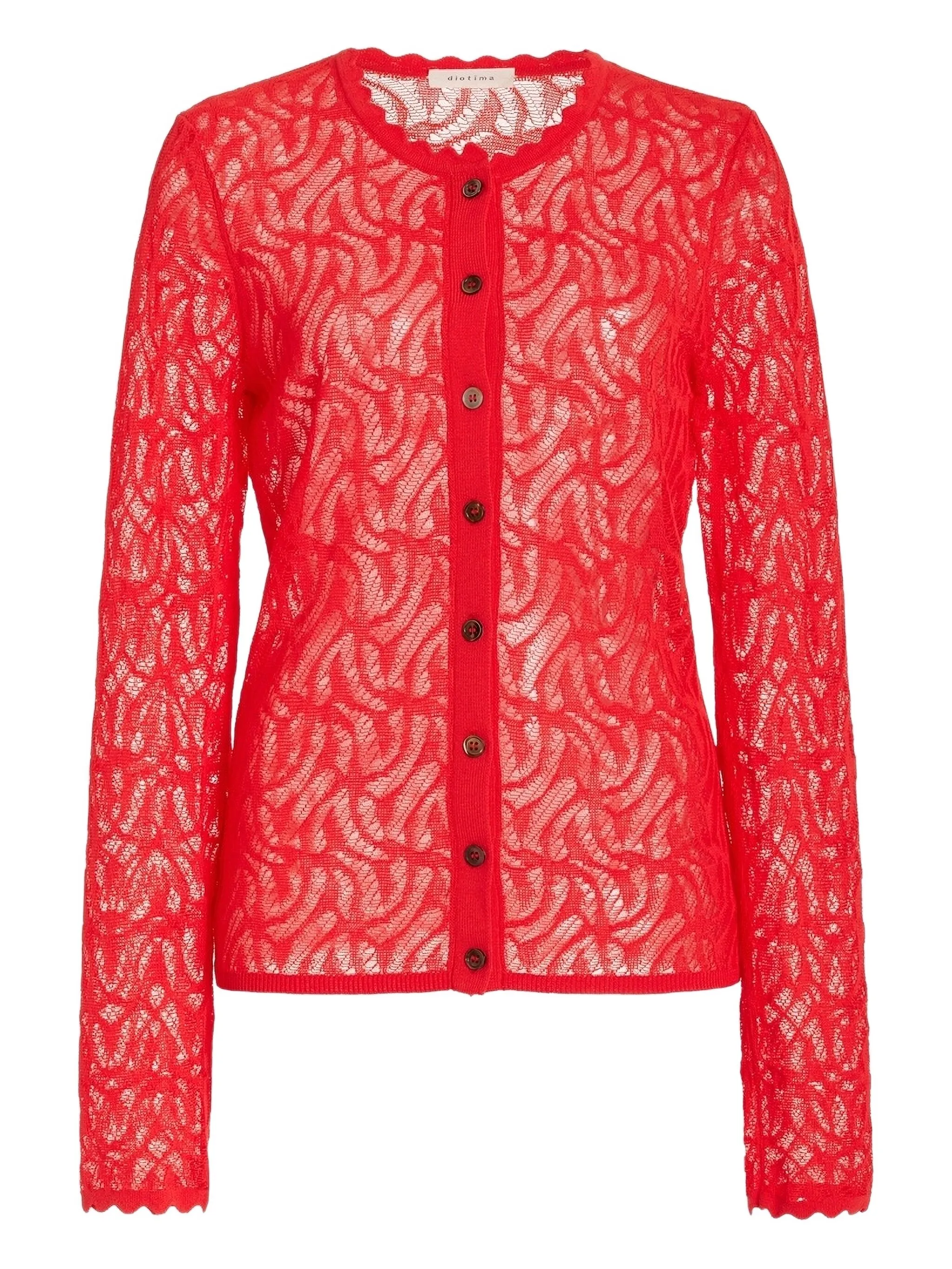 

Кружевной кардиган Portia с фестонами Diotima, красный