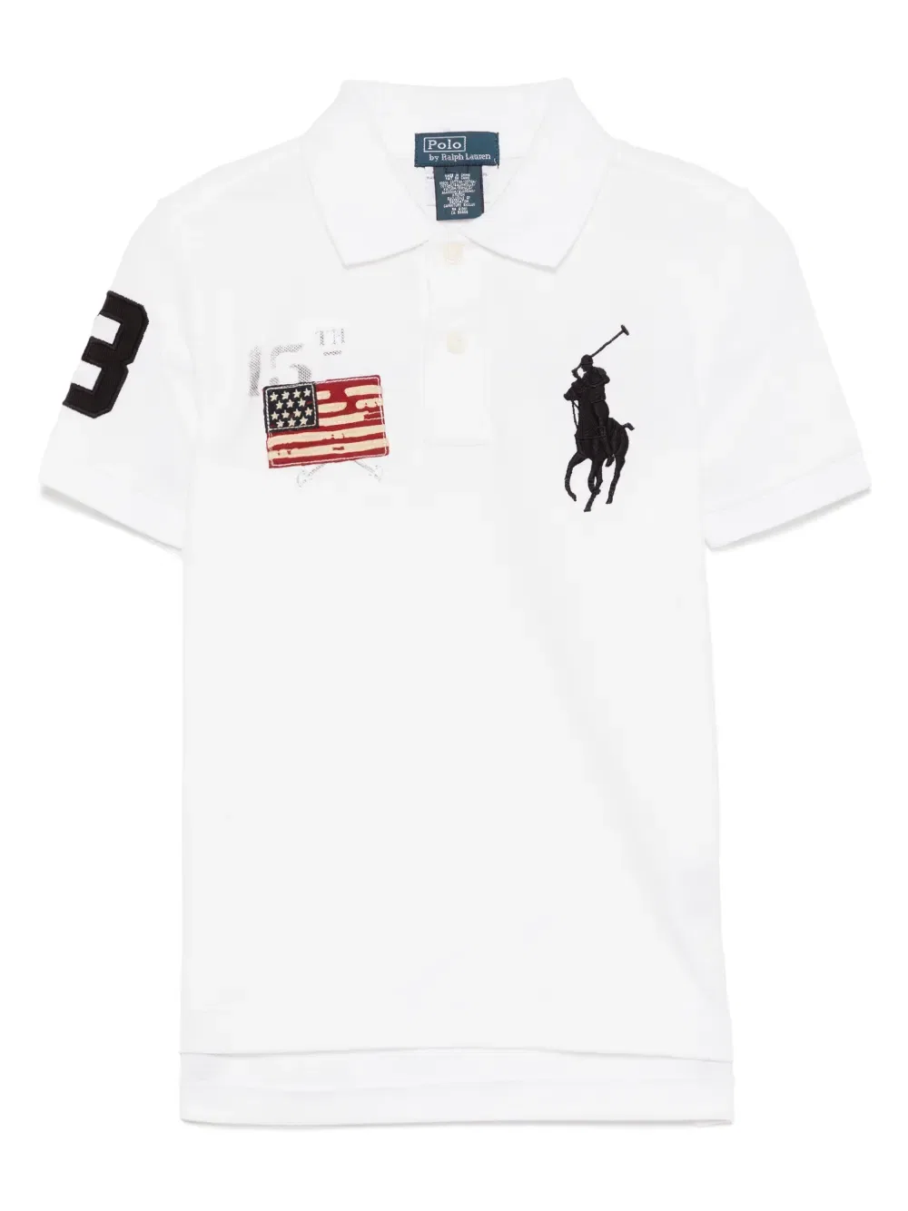Футболка с нашивкой и логотипом Polo Ralph Lauren Kids, белый