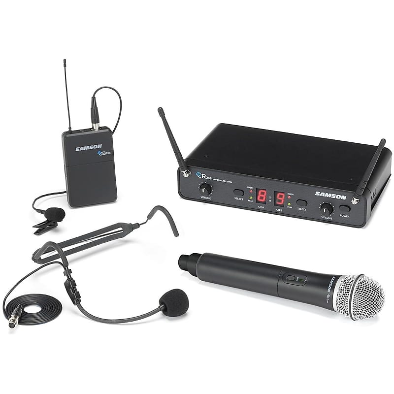 

Беспроводная микрофонная система Samson Concert 288 All-In-One Dual-Channel UHF Wireless Handheld/Lavalier Mic System - I Band (518-566 MHz)