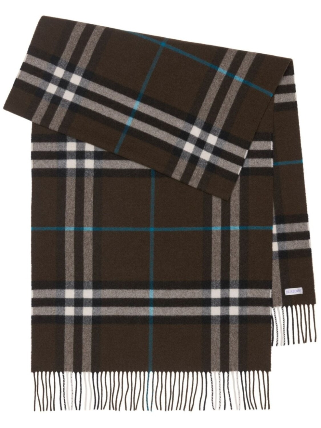 

Burberry широкий клетчатый кашемировый шарф, коричневый