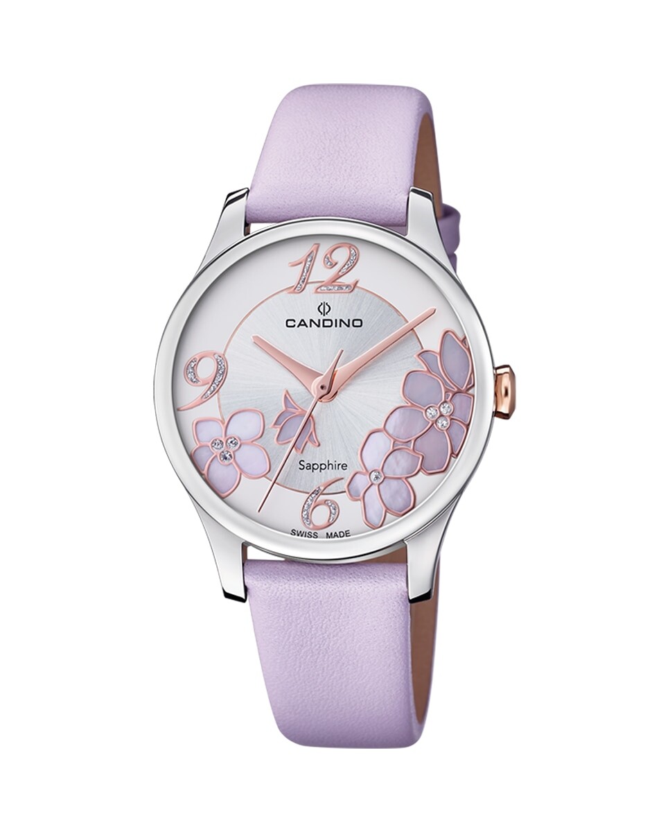 

C4720/2 Newness фиолетовые кожаные женские часы Candino, фиолетовый