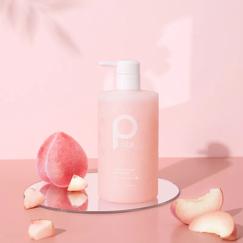 POTE Гель для душа Fresh Look Peach с ароматом персика для снятия зуда и глубокого очищения 375 мл/475 мл — фото 4