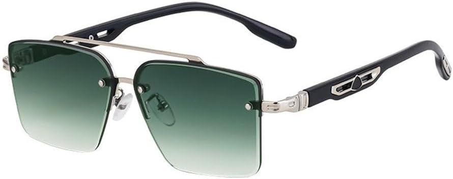 

Мужские солнцезащитные очки без оправы, женские винтажные классические солнцезащитные очки, панк-очки, солнцезащитные очки с защитой от УФ-излучения UV400 TYUVIVO, C7silvergreen