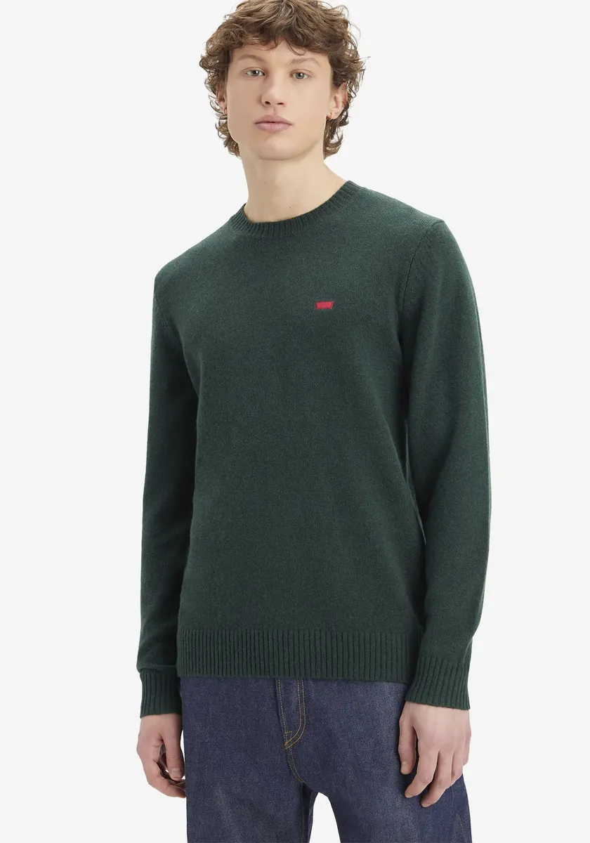 

Шерстяной свитер Levi's "ORIGINAL HM SWEATER", классической формы с круглым вырезом, цвет Darkest Spruce