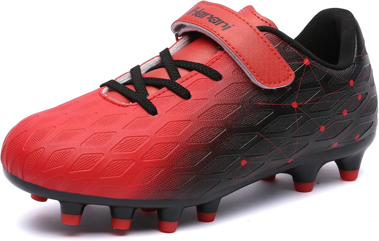 

Футбольные бутсы Hanani для мальчиков и девочек, детская и подростковая обувь для футбола, кроссовки для тренировок, беговые кроссовки, для игры в помещении и на улице, унисекс, черный/красный