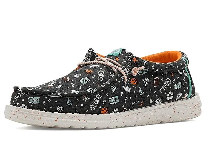 Кроссовки детские с принтом Wally Print Hey Dude Kids, Black/Multi