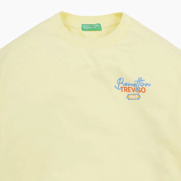 Детский жёлтый свитшот с логотипом от Benetton Kids — фото 3