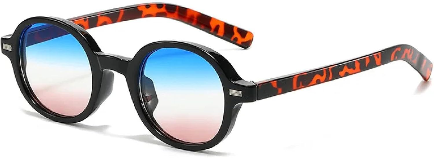 

Солнцезащитные очки с защитой от УФ-излучения UV400 | Круглые женские панк-очки | Линзы конфетных цветов для занятий спортом на открытом воздухе и вождения DSVIGF, Black-bluepink