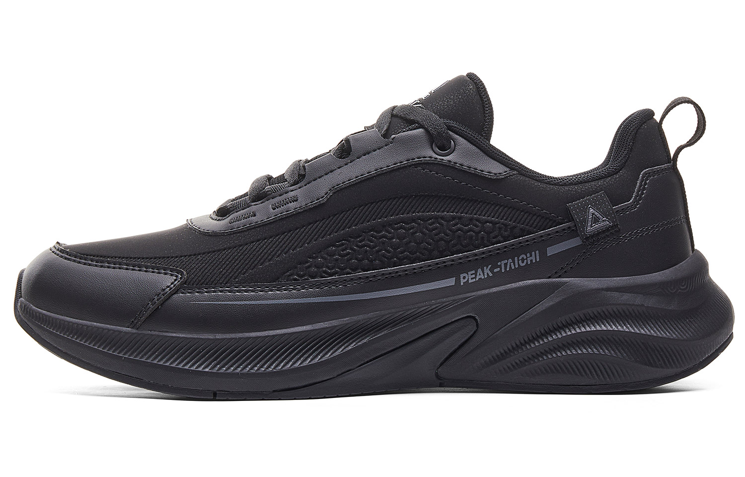 

PEAK Кроссовки для бега Qingyi Abrasion Resistant Coverage Rebound Low Top, мужские, полностью черные