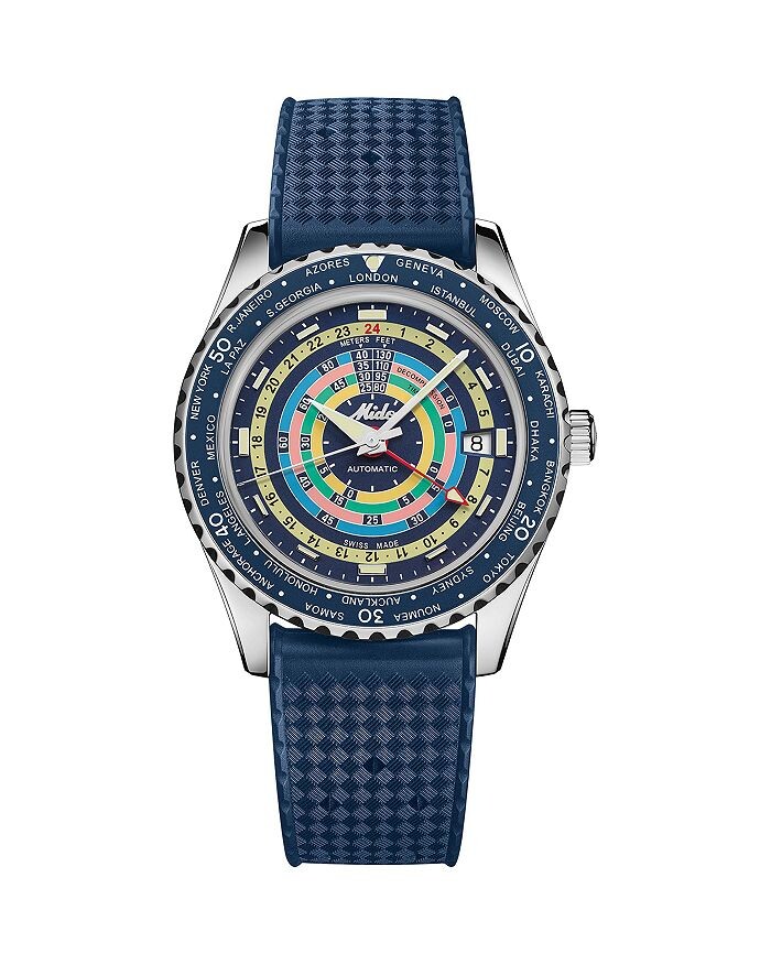 

Часы MIDO Ocean Star Tribute Decompression Worldtimer, 41 мм, синий