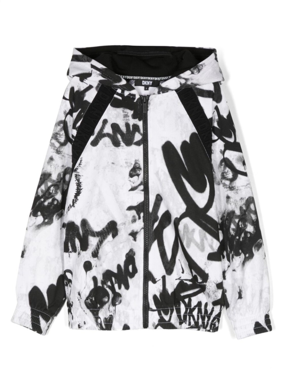 

DKNY худи на молнии с графичным принтом, белый