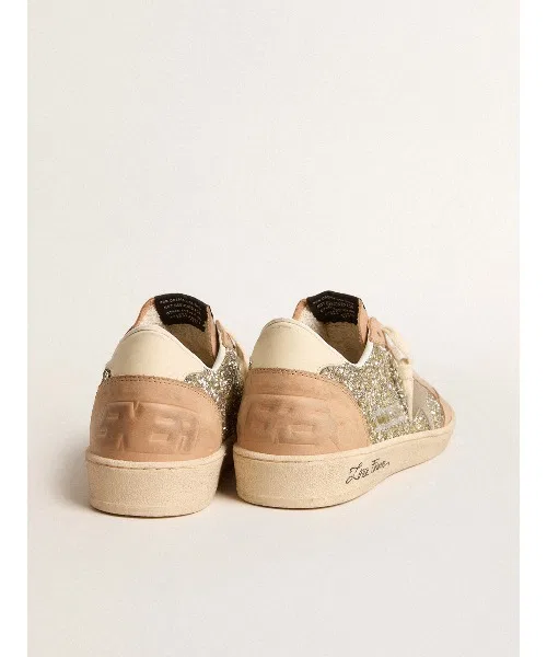 Женские кеды из кожи и текстиля Ball Star GOLDEN GOOSE розовые — фото 4