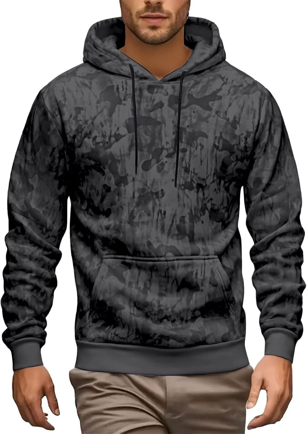 

Мужская толстовка с капюшоном Tie Dye, флисовая, с кулиской