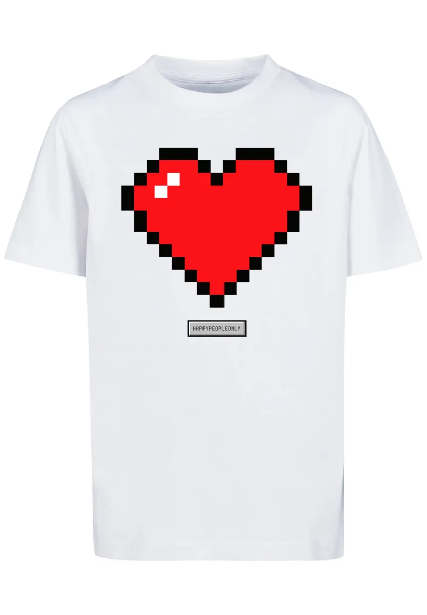 

Футболка F4NT4STIC "Pixel Heart Good Vibes Happy People", принт, белый