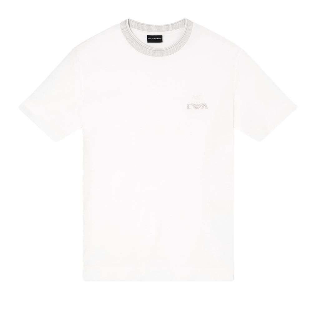 

Футболка Asv Piqué с суперобъемной вышивкой Ea EMPORIO ARMANI, белый
