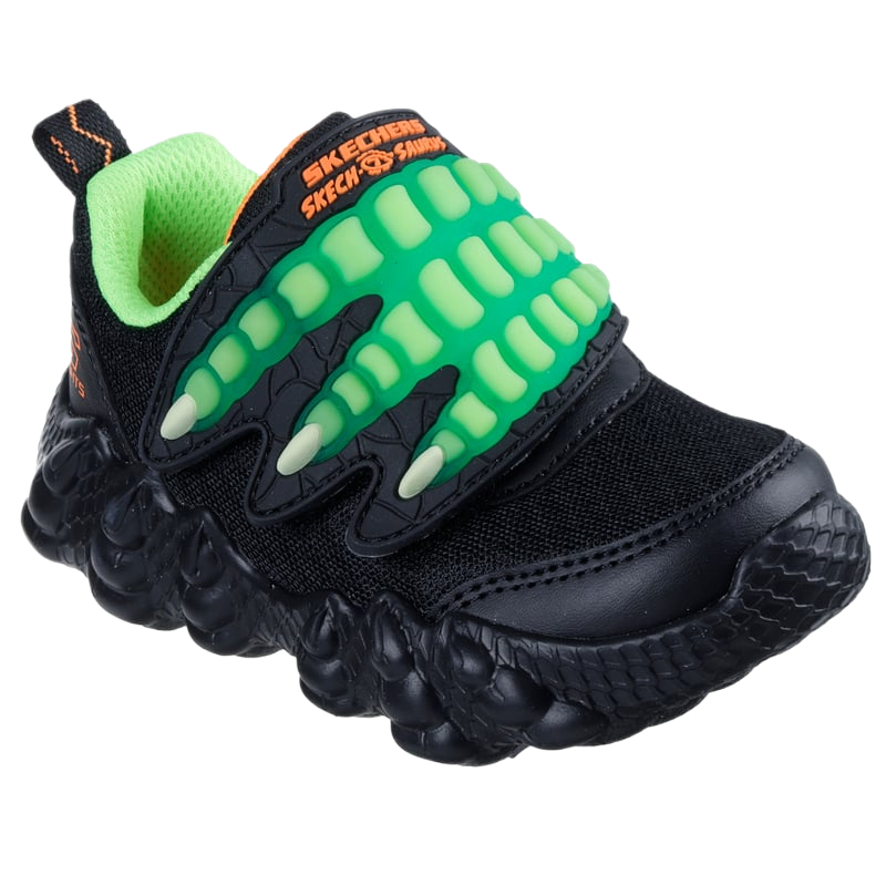 Низкие туфли для малышей (для младенцев и малышей) Skechers Kids, черный/зеленый — фото 4