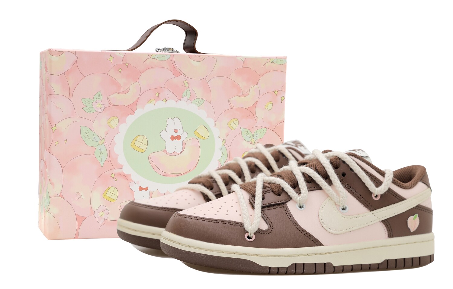 

Кроссовки Nike Dunk Skateboarding Shoes Women's Low-top Brown/pink/beige, цвет Coffee
