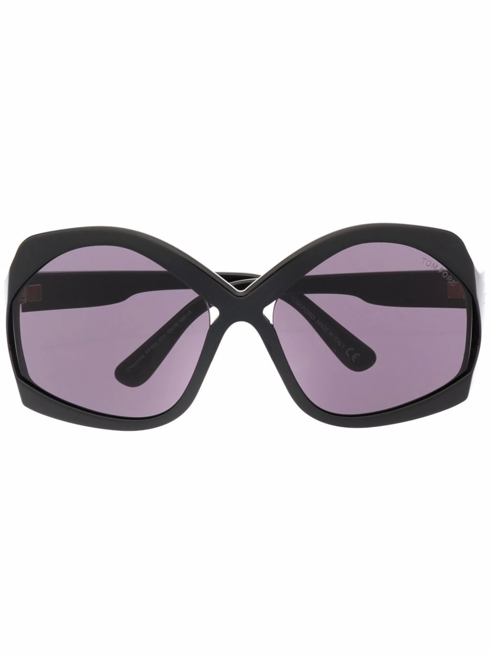 

Солнцезащитные очки в массивной оправе Tom Ford Eyewear, черный