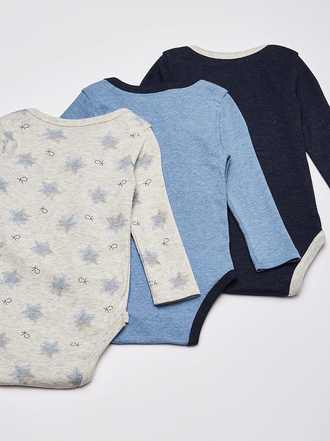 Комплект из 3 боди Calvin Klein для мальчиков, Medieval Blue/Oatmeal Heather/ Quiet Harbor — фото 4