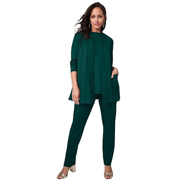 

Женский комплект из 3 предметов из понте Jessica London, Emerald Green