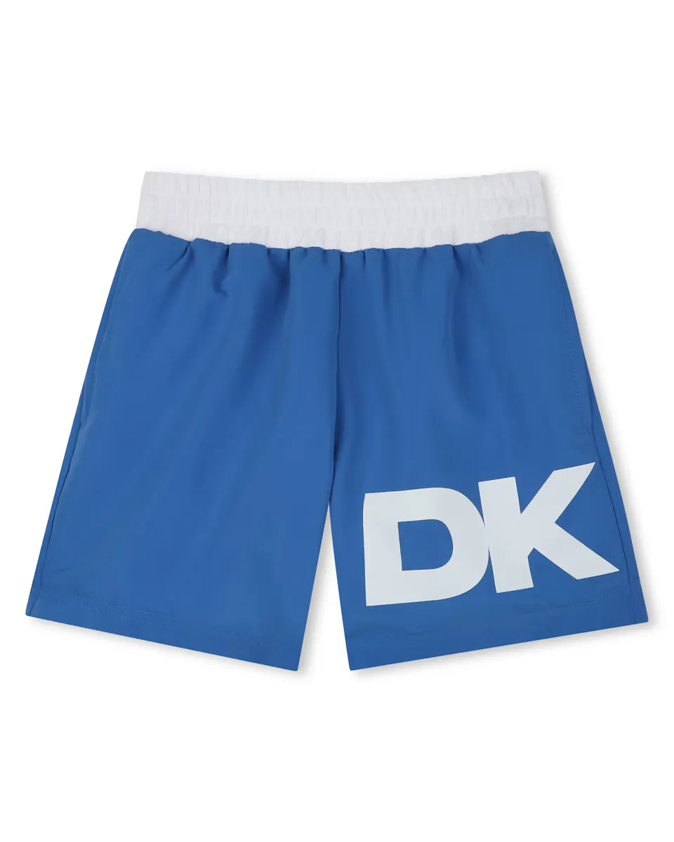 

Купальник для мальчиков с логотипом и контрастным поясом DKNY, фиолетовый