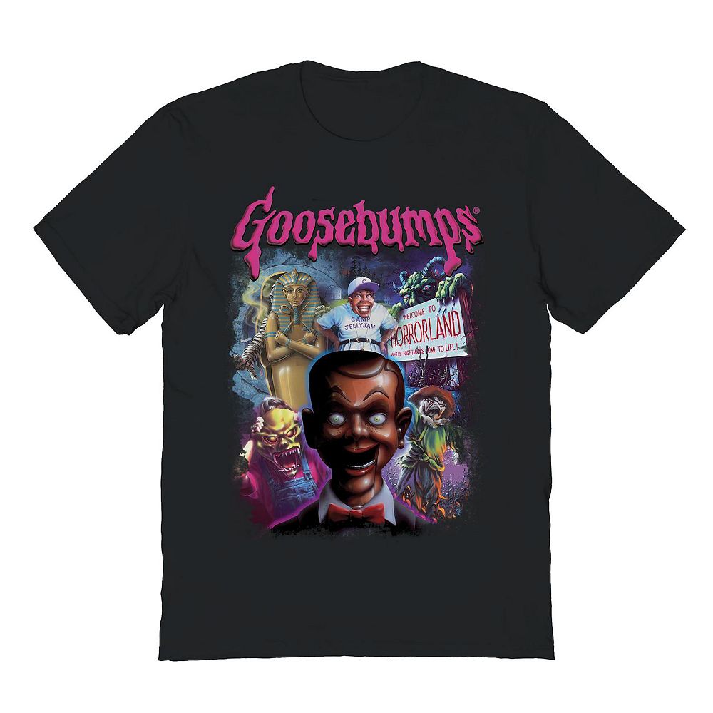 

Мужская футболка с коллажем и рисунком Goosebumps Bootleg Licensed Character, черный