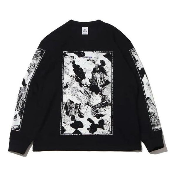 

Толстовка Men's Nike SS22 ACG Large Abstract Rock Pattern Printing Round Neck Pullover Black, мультиколор