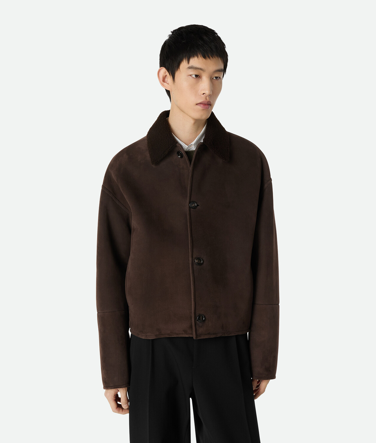 

Felted merino shearling jacket BOTTEGA VENETA, фондан