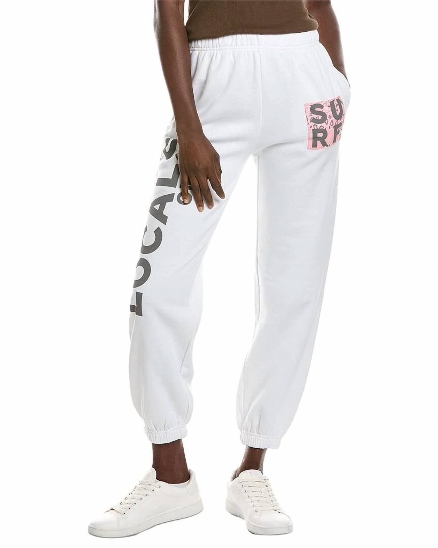 

Locals Only Patch Jogger In White Vintage Havana