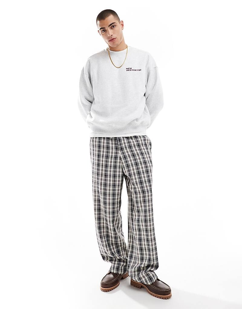 

ASOS DESIGN – Элегантные широкие брюки без застежки в черную клетку