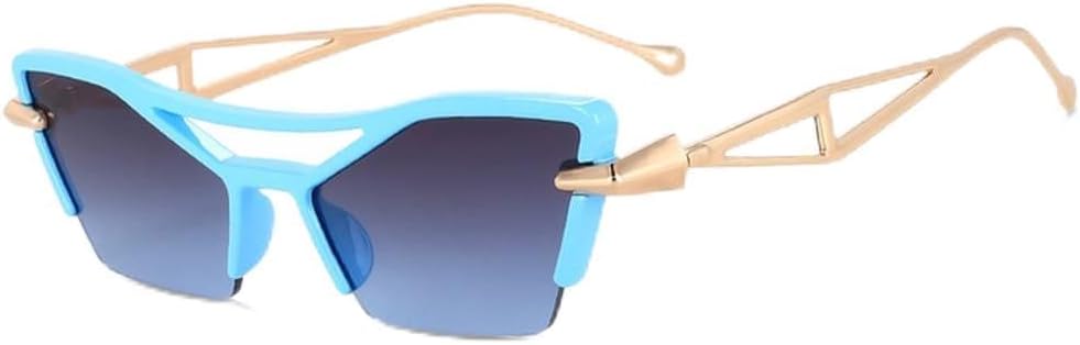 

Крупные солнцезащитные очки в полуободковой оправе с двойным дужком для женщин, градиентные солнцезащитные очки с защитой от УФ-излучения UV400, модные очки, SUN3846 Generic, C4blue