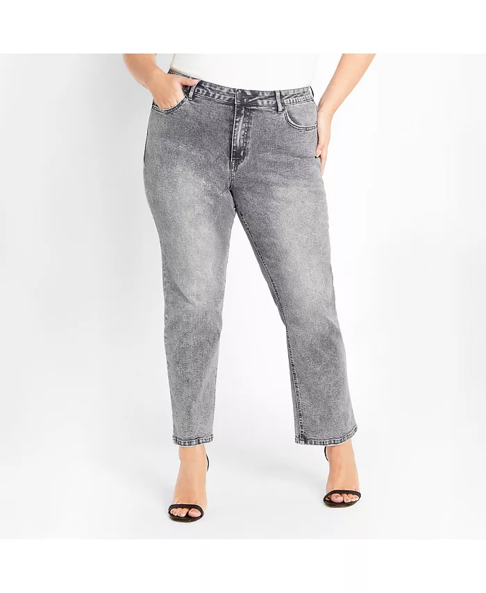 

Прямые джинсы Harley Fit Keyla размера Plus CITY CHIC, серый