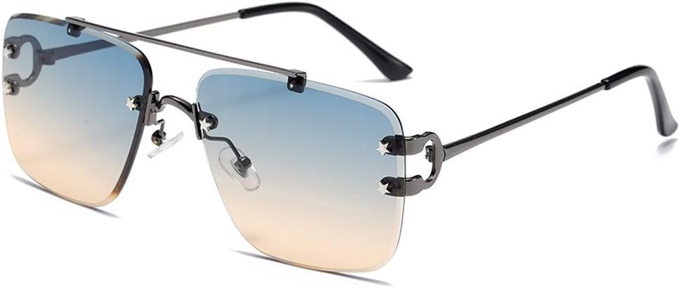 

Модные солнцезащитные очки без оправы для женщин, винтажные солнцезащитные очки для мужчин, классические очки с градиентными линзами, защита от УФ-излучения UV400 HVTVTLA, C6