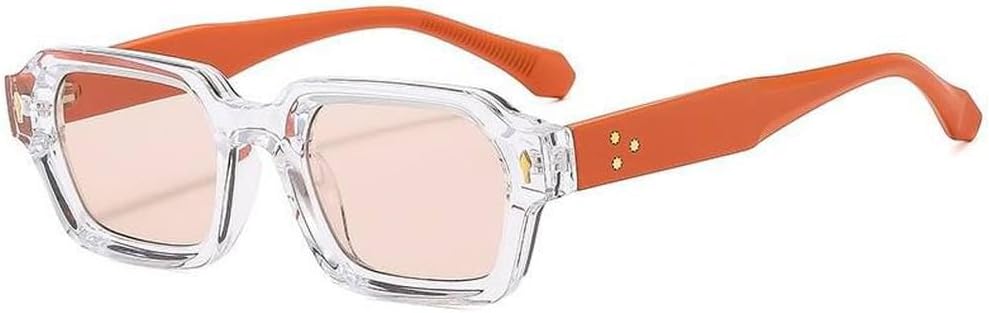 

Модные маленькие солнцезащитные очки для женщин и мужчин в стиле ретро с двухцветной оправой, солнцезащитные очки с защитой от УФ-излучения UV400 HHZZYVY, Clear Champagne