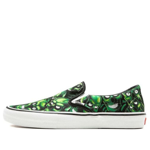

Кроссовки supreme x slip-on 'glow-in-the-dark skull pile' Vans, черный