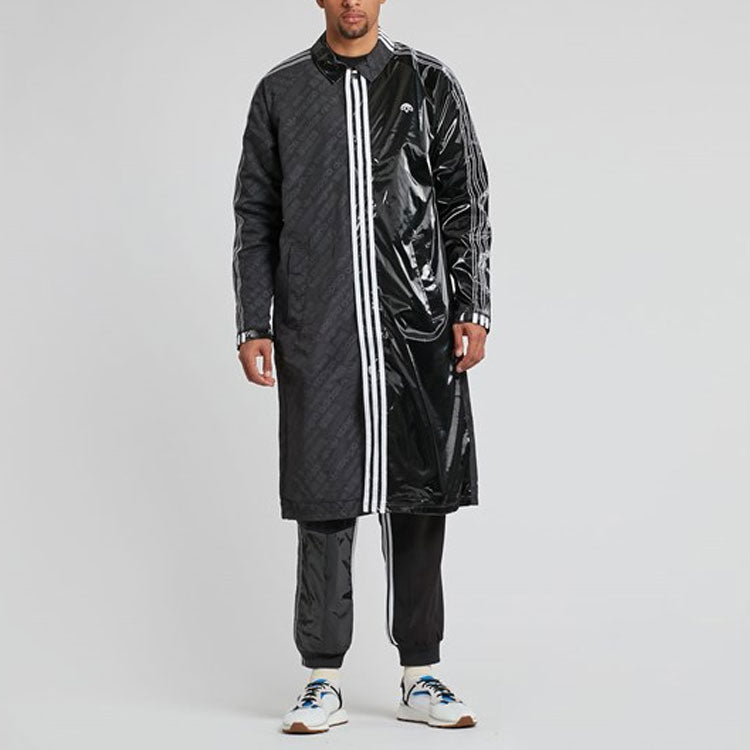 Пальто adidas originals x alexander wang Unisex Lapel Long Overcoat Black — фото 4
