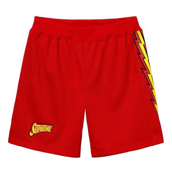 

Спортивные шорты Supreme SS18 Bolt Basketball Short Red Mesh Flash Sports Shorts Unisex, красный