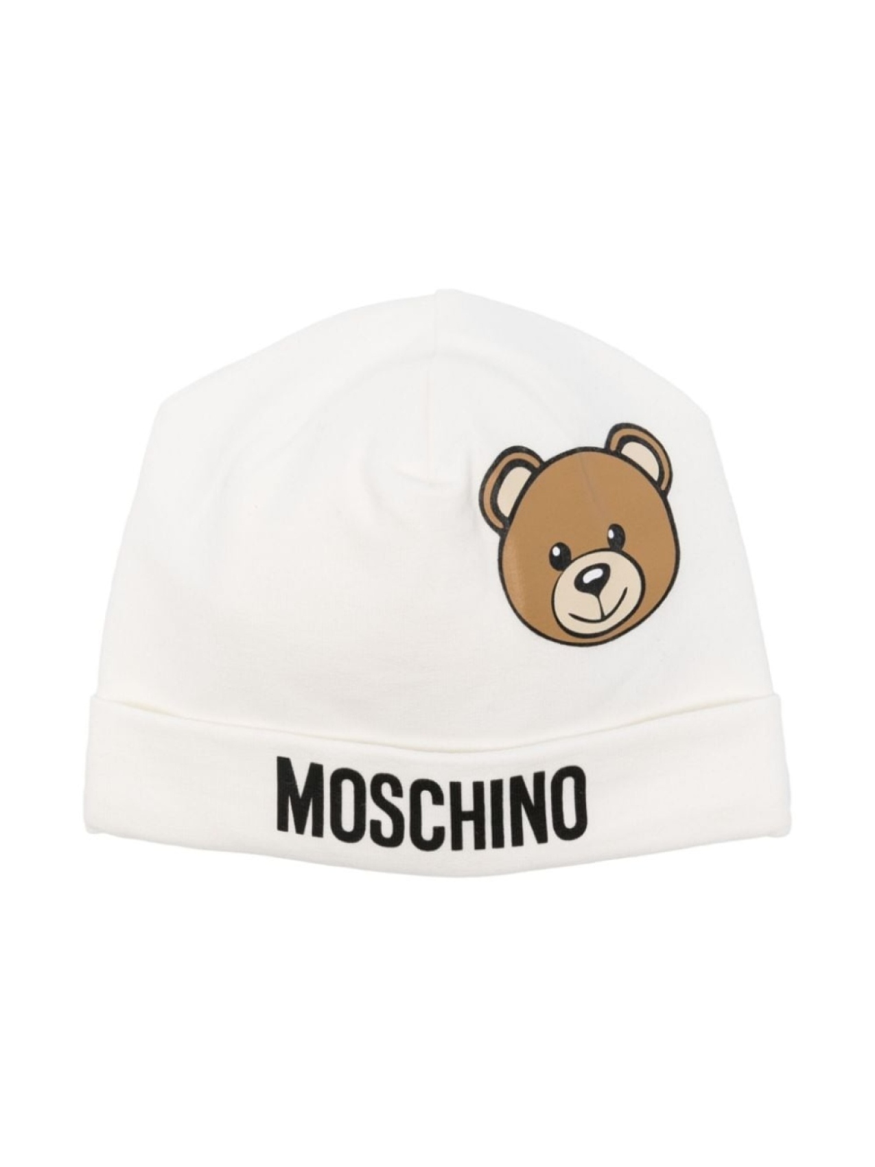 

Moschino Kids шапка бини с принтом Teddy Bear, белый